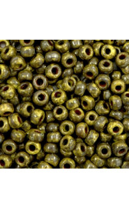 Miyuki rocailles Perlen 6/0 - Opaque picasso dark yellow 6-4519